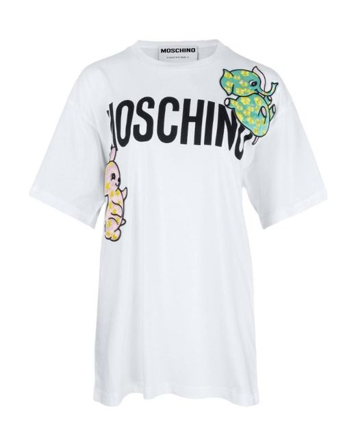 Moschino White Logo Organic Cotton T-Shirt