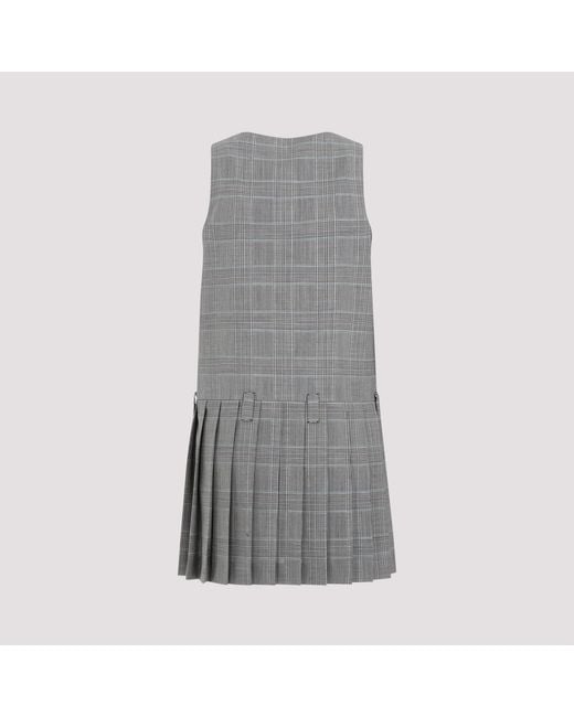 Miu Miu Gray Prince Of Wales Checked Mini-Dress
