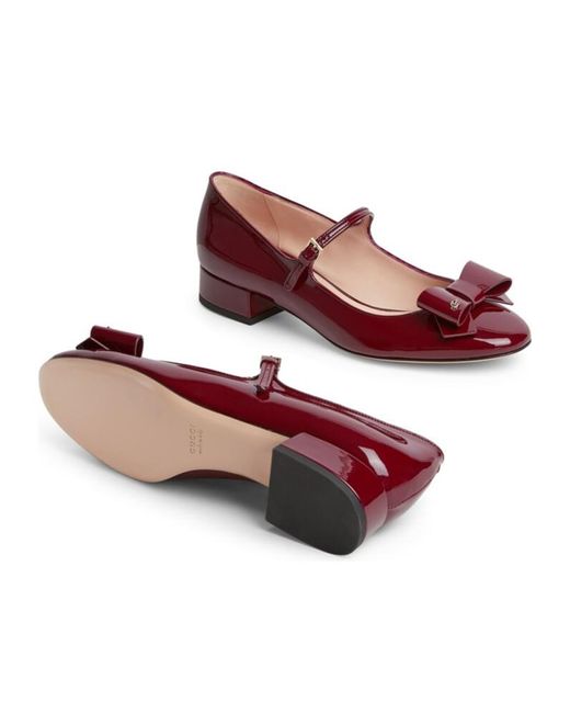 Gucci Red Ballet Flat With Bow