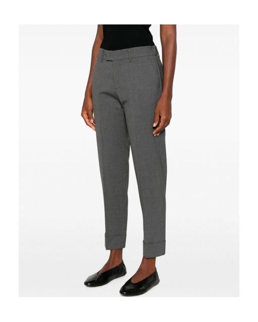 Berwich Gray Pressed-Crease Turned-Up Trousers