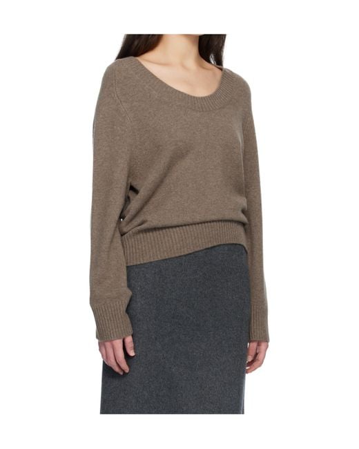 Loulou de Saison Gray Baji U Neck Jumper