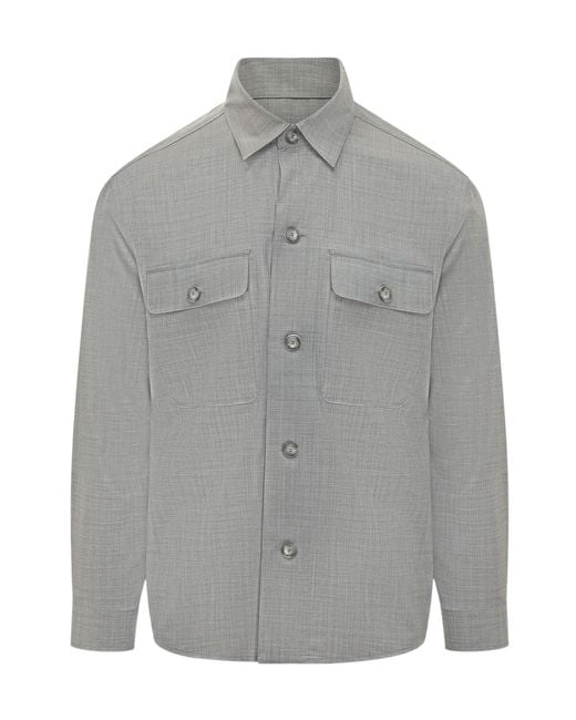 Boss Gray Boss Carper Overshirt Jacket for men