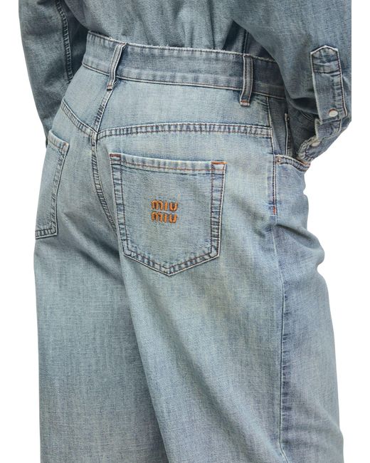 Miu Miu Blue Belt Loop Jeans