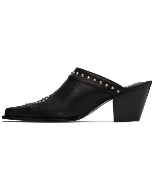 OPEN YY Black Studded Mules