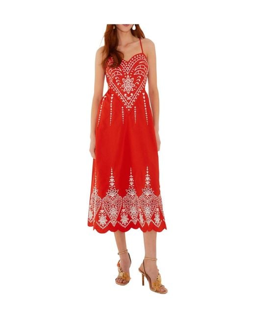 Farm Rio Red Slip Dress
