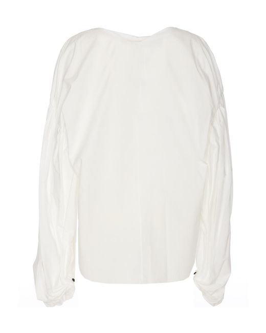 Khaite White Long-Sleeved Top
