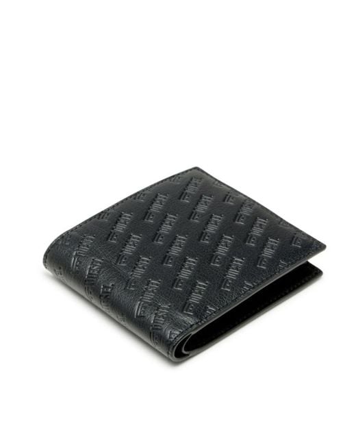 DIESEL Black Embossed Logo Bi-Fold Wallet for men