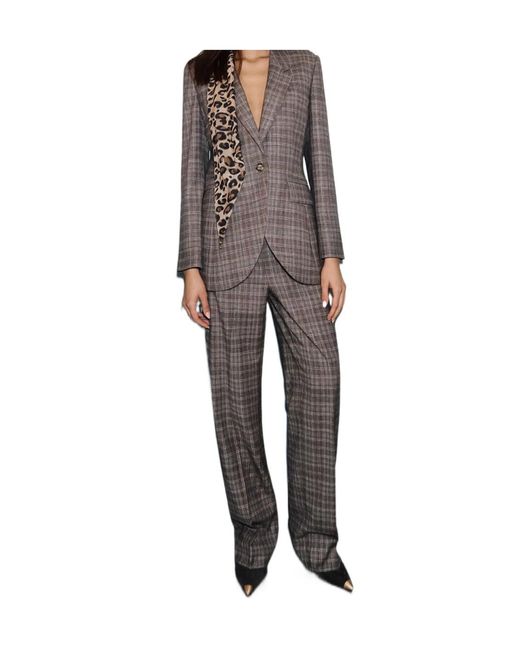 Marella Brown Pleated Casual Trousers