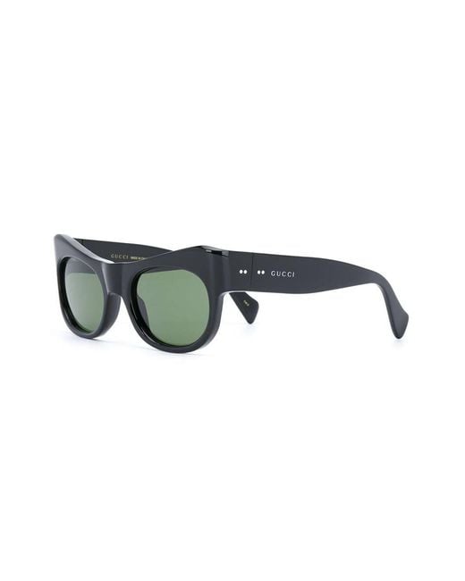 Gucci Green Eyewear Rectangular Frame Sunglasses