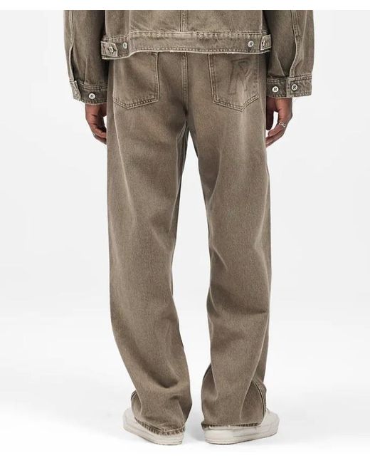 Represent Gray Whiskering Effect Denim Jeans for men