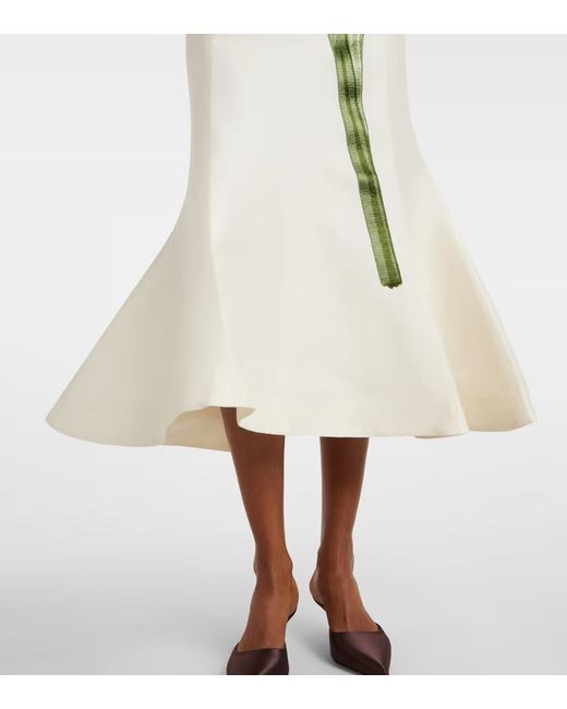 Leo White Regina Floral Wool And Silk Midi Dress