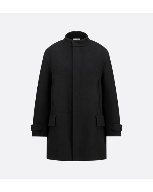 Dior Black Christian Scarf Collar Long-Sleeved Coat