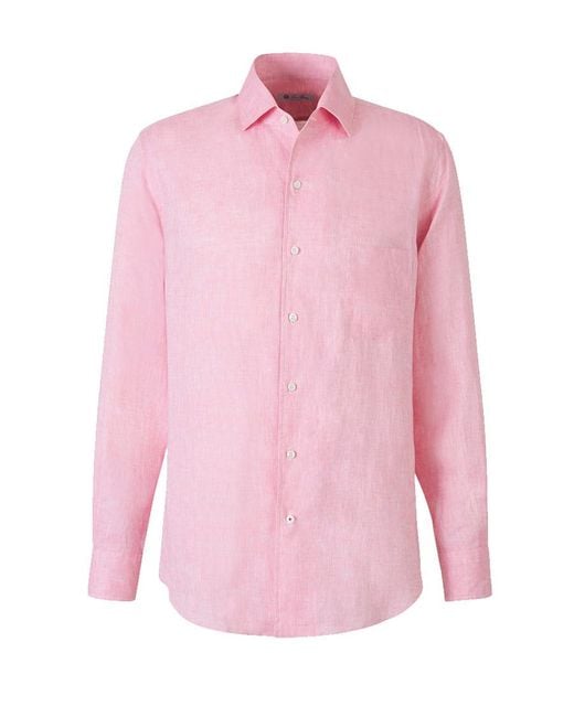 Loro Piana Pink Long-Sleeved Shirt for men