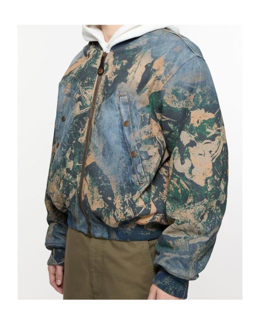 Acne Blue Denim Bomber Jacket for men