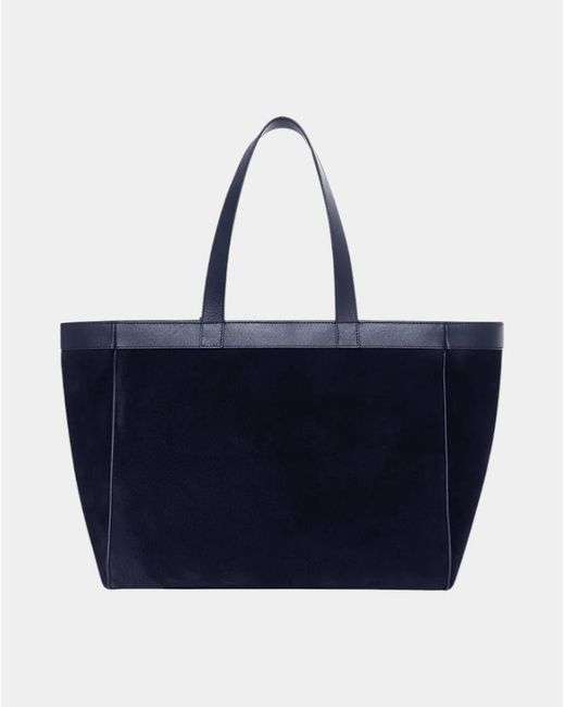 Anine Bing Blue Logo Printed Top Handle Bag