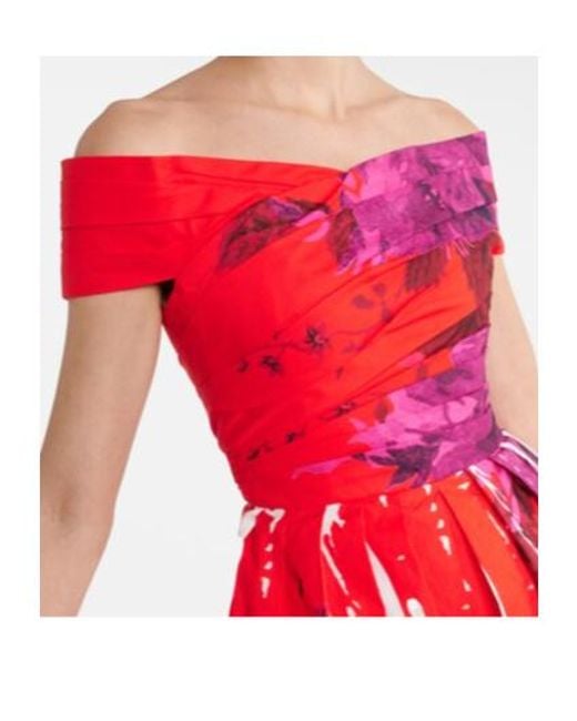 Erdem Red Off-The-Shoulder Maxi Dress