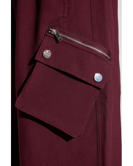 Ganni Red Cargo Trousers