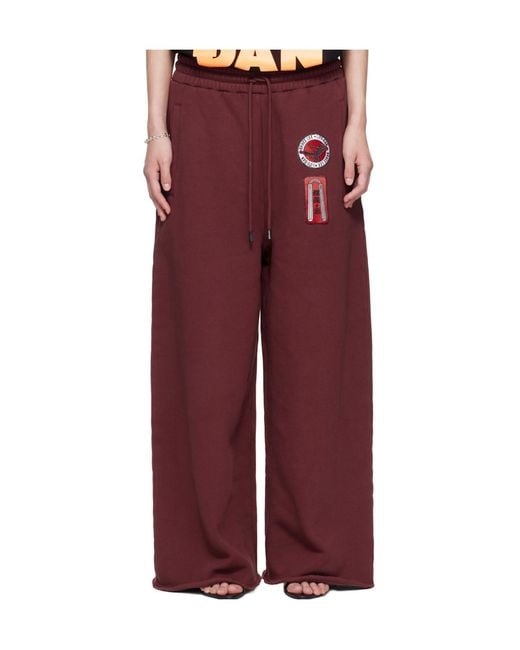Lu'u Dan Purple Bruce Lee X Collaboration Gym Drawstring Sweatpants for men