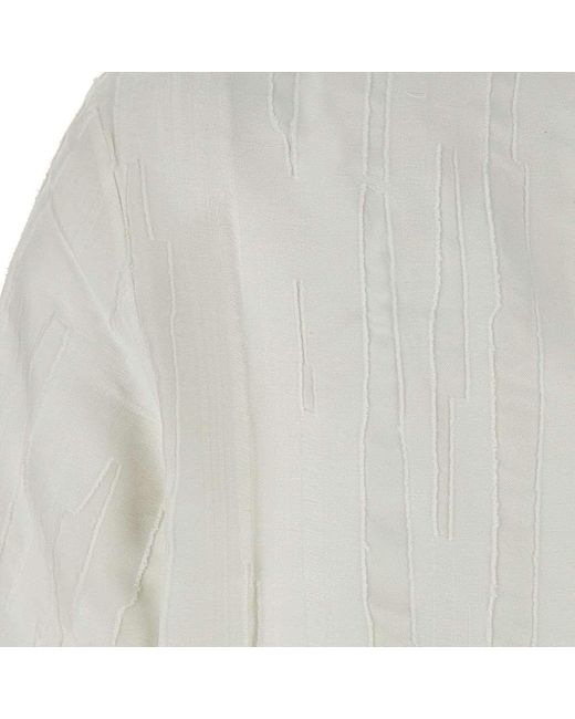 Loulou de Saison White Toba Textured Short-Sleeve Top