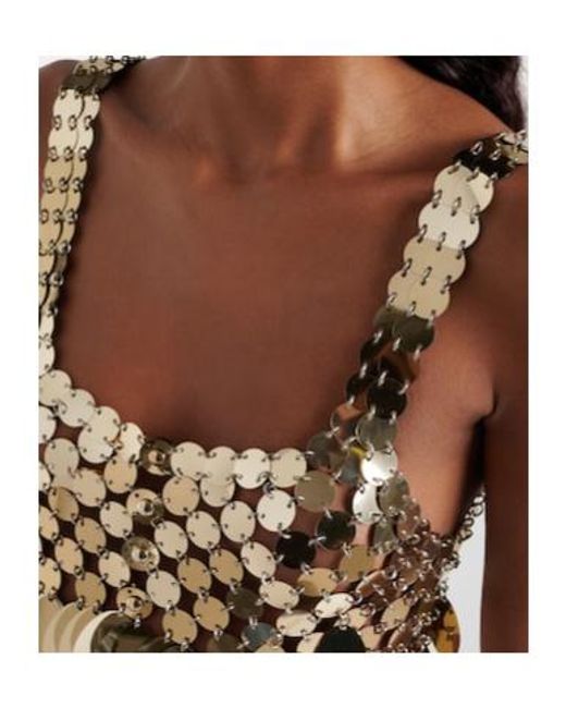 Rabanne Brown Sequined Crop Top