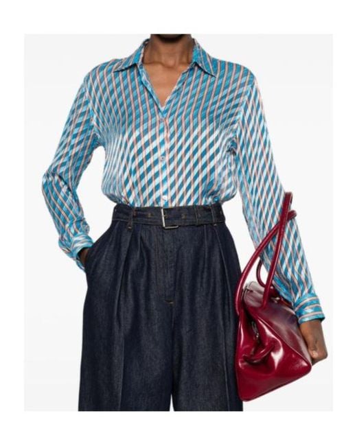Dries Van Noten Blue Striped Shirt