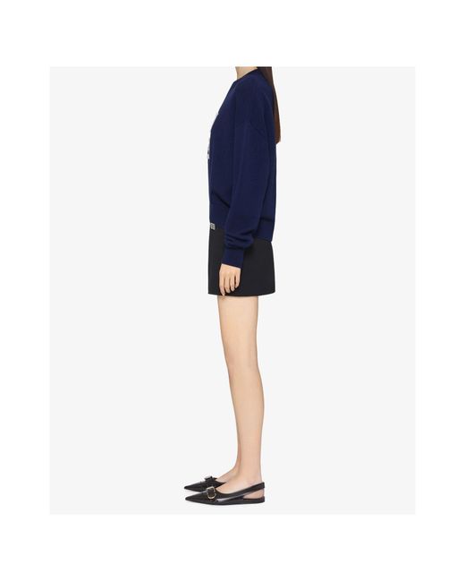 Givenchy Blue 4G Motif Oversized Knit Jumper