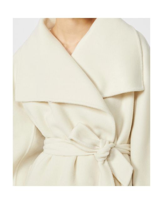 Max Mara White Cashmere Belted Coat