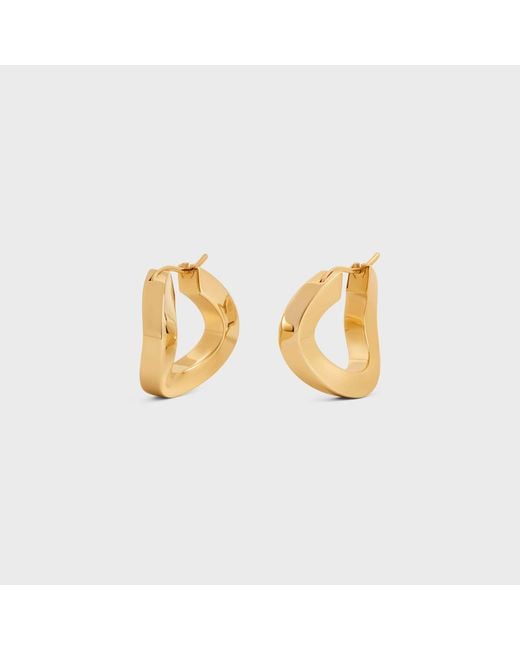 Céline Metallic Formes Abstraites Square Hoops