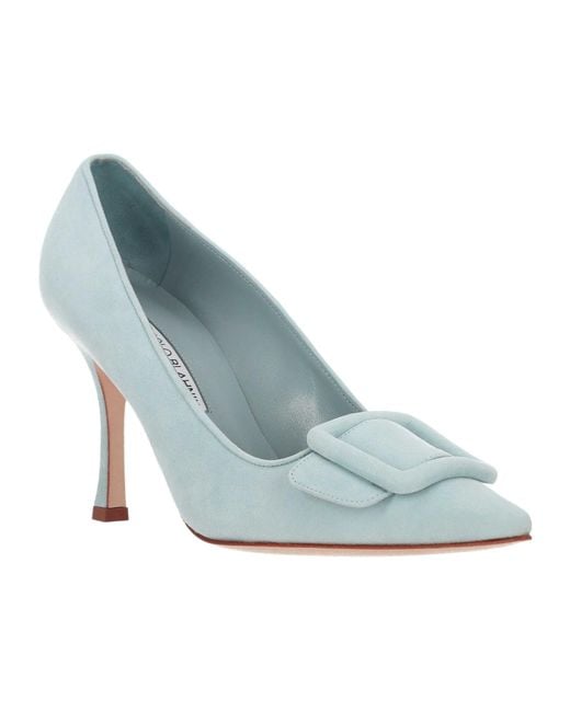 Manolo Blahnik Blue Maysale Buckle-Detailed Pumps