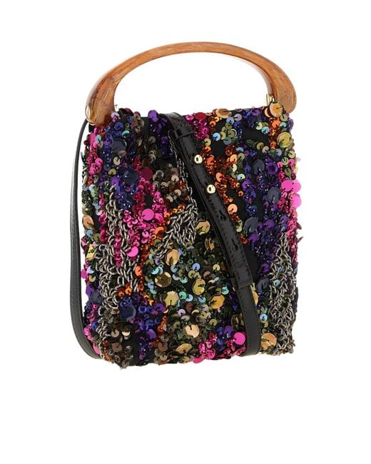 Dries Van Noten Pink Micro Embellished Tote Bag