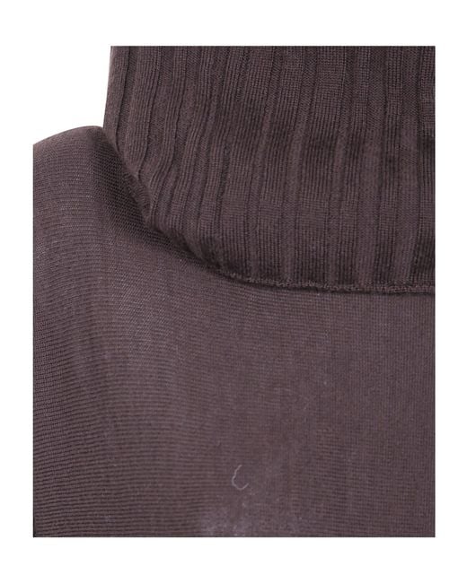 D.exterior Purple High-Neck Knit Sweater