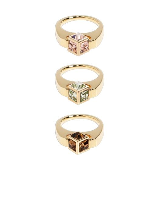 Jimmy Choo White Cube Triple Ring Set