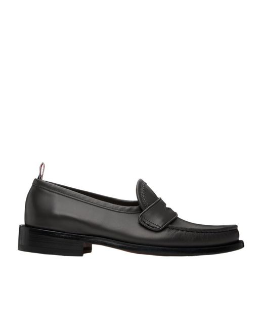 Thom Browne Black Pleated Varsity Loafers for men