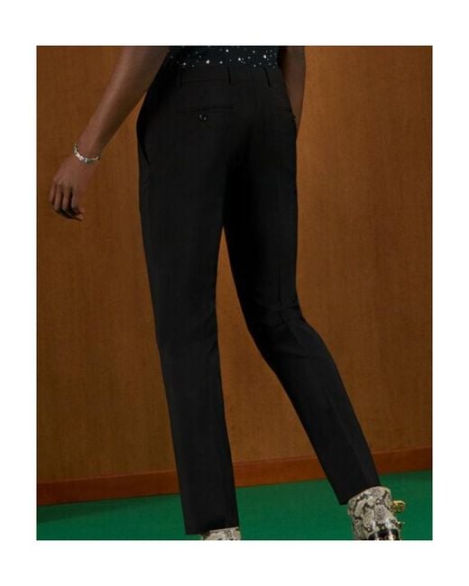 Gucci Black Logo-Patch Tailored Trousers for men