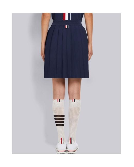 Thom Browne Blue Rwb Pleated High Waist Mini Skirt