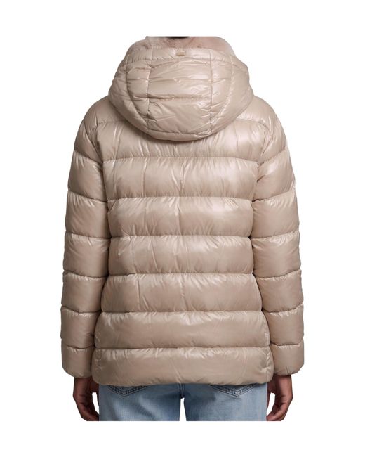Herno Natural Hooded Faux Fur Down Jacket