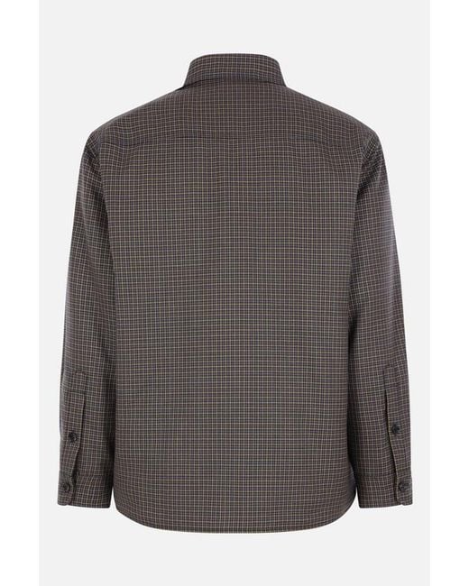 Valentino Gray Logo Plaque Button-Up Jacket for men