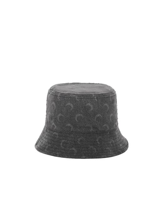 MARINE SERRE Gray Moon Pattern Laser-Cut Bucket Hat