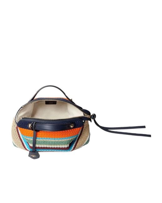 Fendi Blue Medium By The Way Crochet Tote Bag