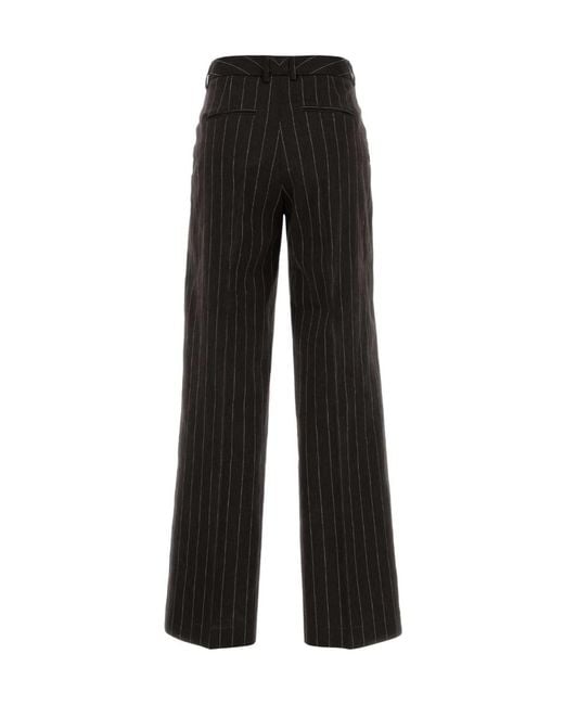 Pt Pantaloni Black Pt Torino Lola Pinstripe Wide-Leg Pants