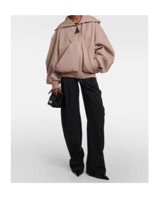 The Attico Natural Bomber Wool Gabardine Jacket