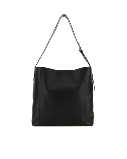 McQueen Black Pendant Logo Printed Shoulder Bag for men