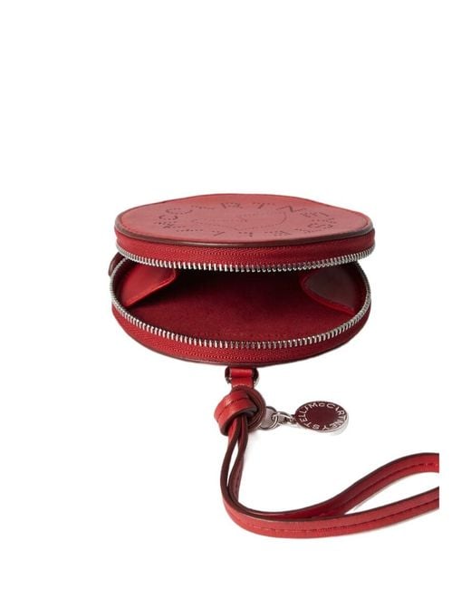 Stella McCartney Red Perforated Round Keyring