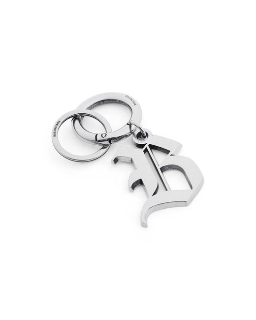 Balenciaga White Melrose B Keychain