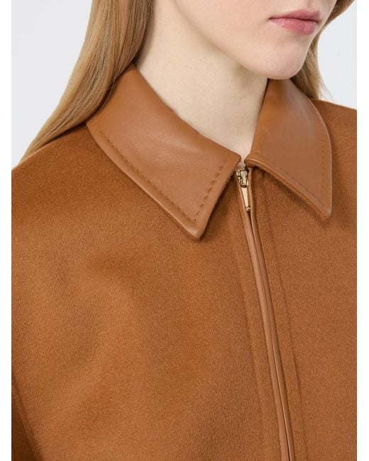Max Mara Brown Double Wool, Cashmere And Silk Coat