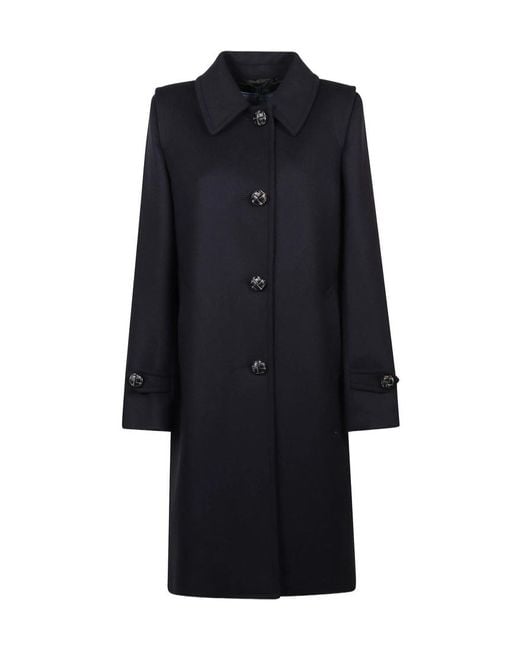 Prada Blue Single-Brested Long Sleeved Coat