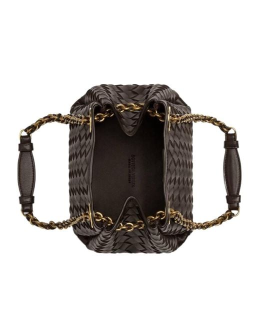 Bottega Veneta Black Small Parachute Chain Shoulder Bag