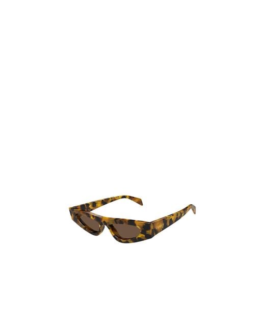 Gucci White Eyewear Rectangular Acetate Sunglasses