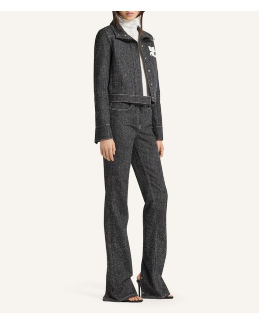 Courreges Black Courrèges Stand-Collar Denim Jacket