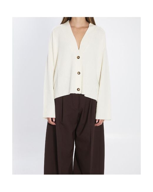Loulou de Saison White Kaia Buttoned Cardigan
